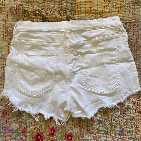 EXPRESS Shortie High-Rise Jean Shorts // White // 12 - Picture 2 of 3